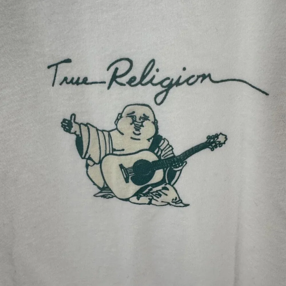 True Religion Mens 2XL White Cotton Graphic T-Shirt
